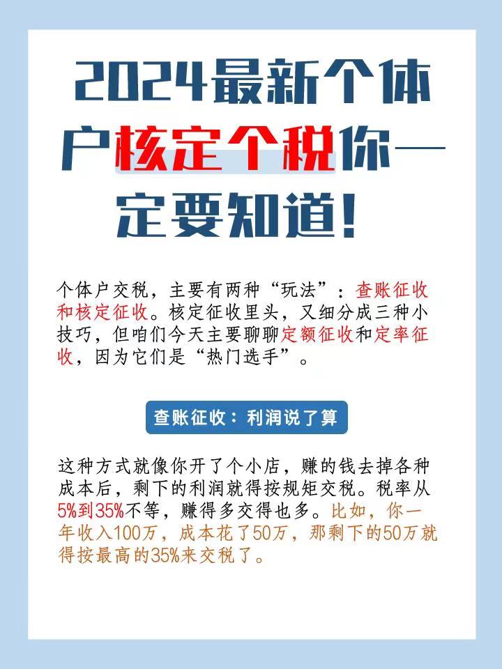 怒江2024最新个体户核定个税你一定要知道！
